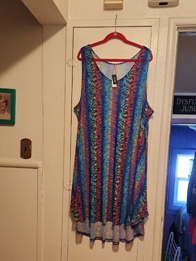 🔥Swimsuits For All Vibrant Multicolor Striped Animal-Print Tunic